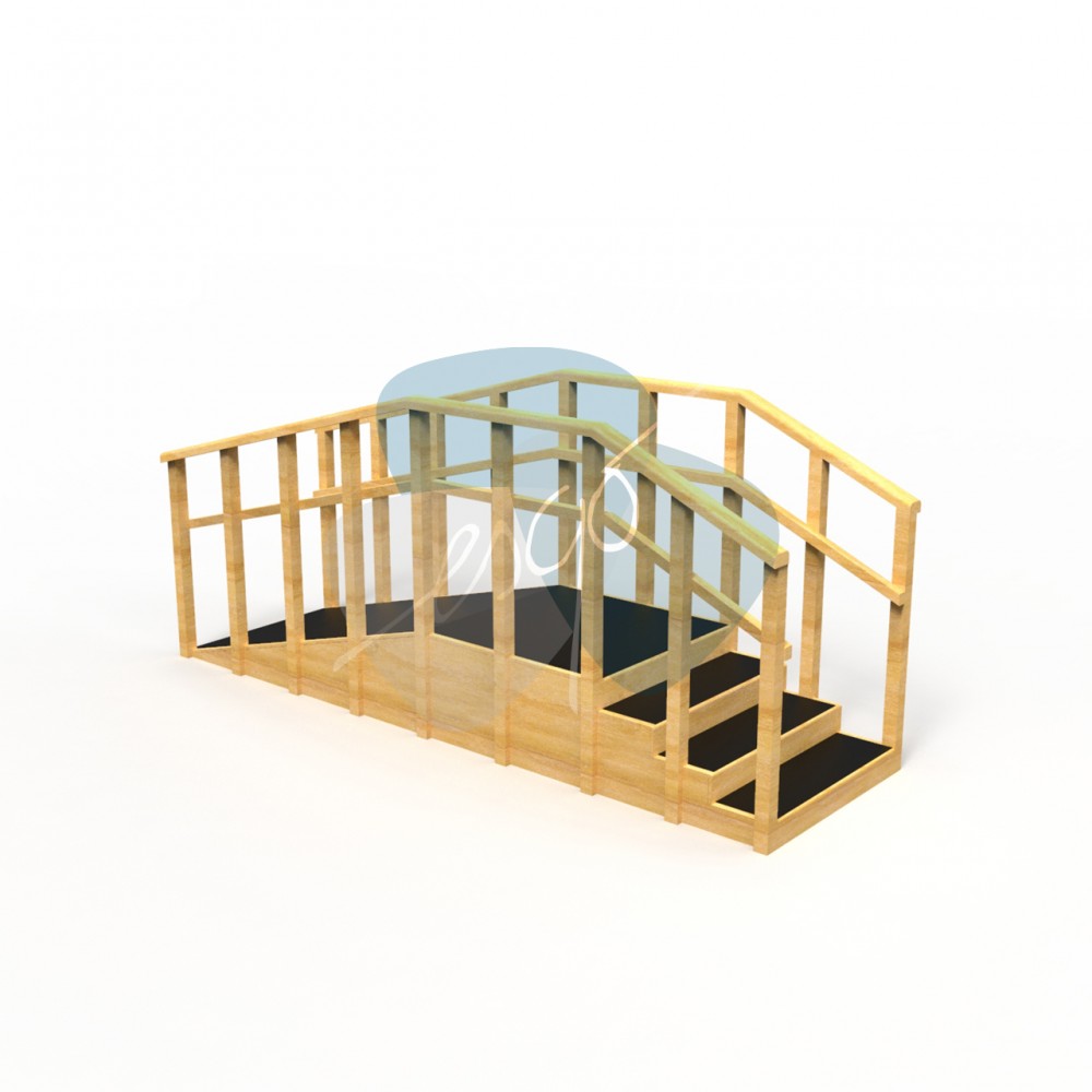 Escalera de madera 4 peldaños — Rehabilitaweb